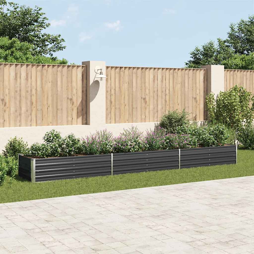VIDAXL -Planzereinsatz 480 x 80 x 45 cm verzinkter Stahl -Anthrazit