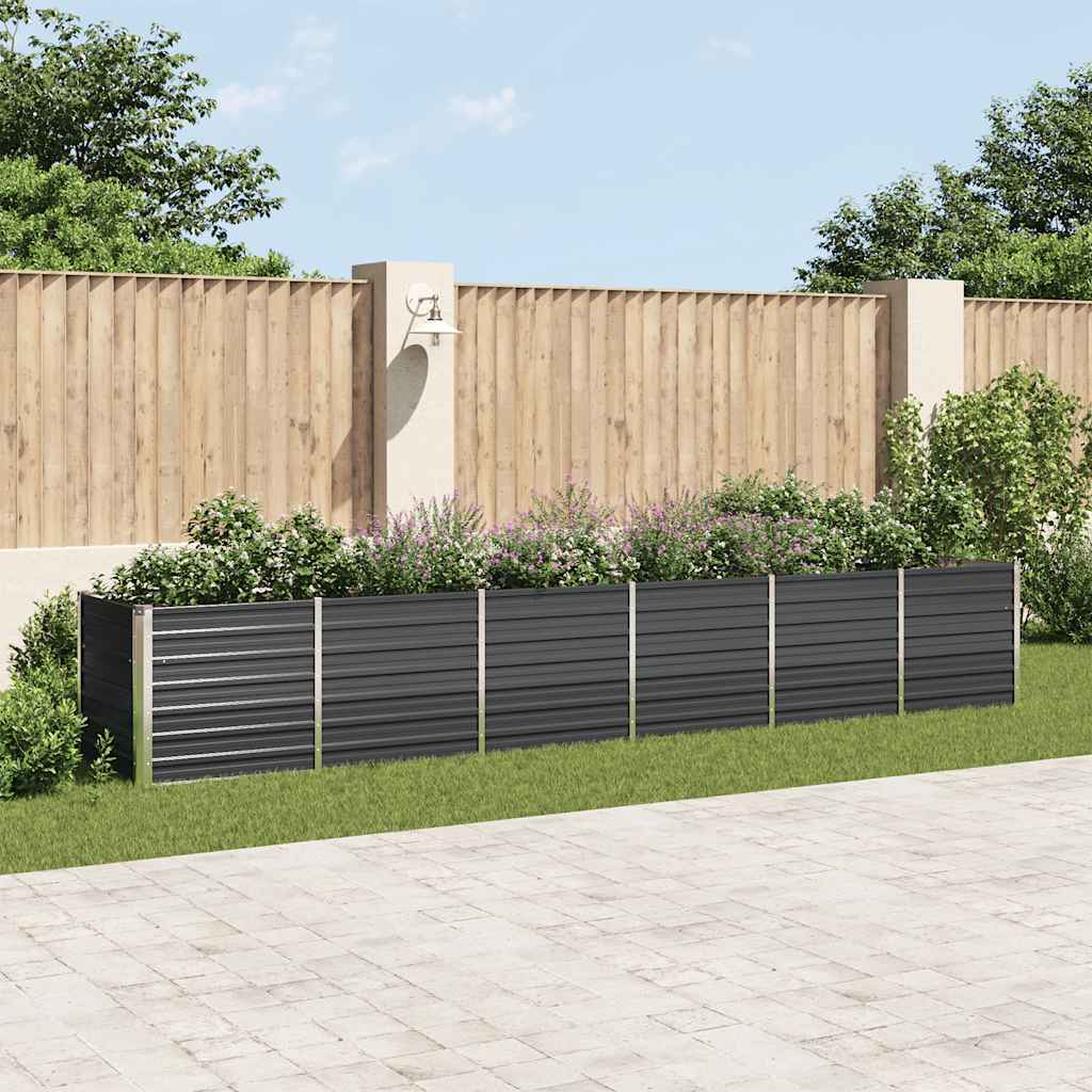 Vidaxl plantenbak verhoogd 480x80x77 cm gegalvaniseerd staal antraciet