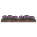 Vidaxl plantenbak verhoogd 600x80x45 cm gegalvaniseerd staal bruin