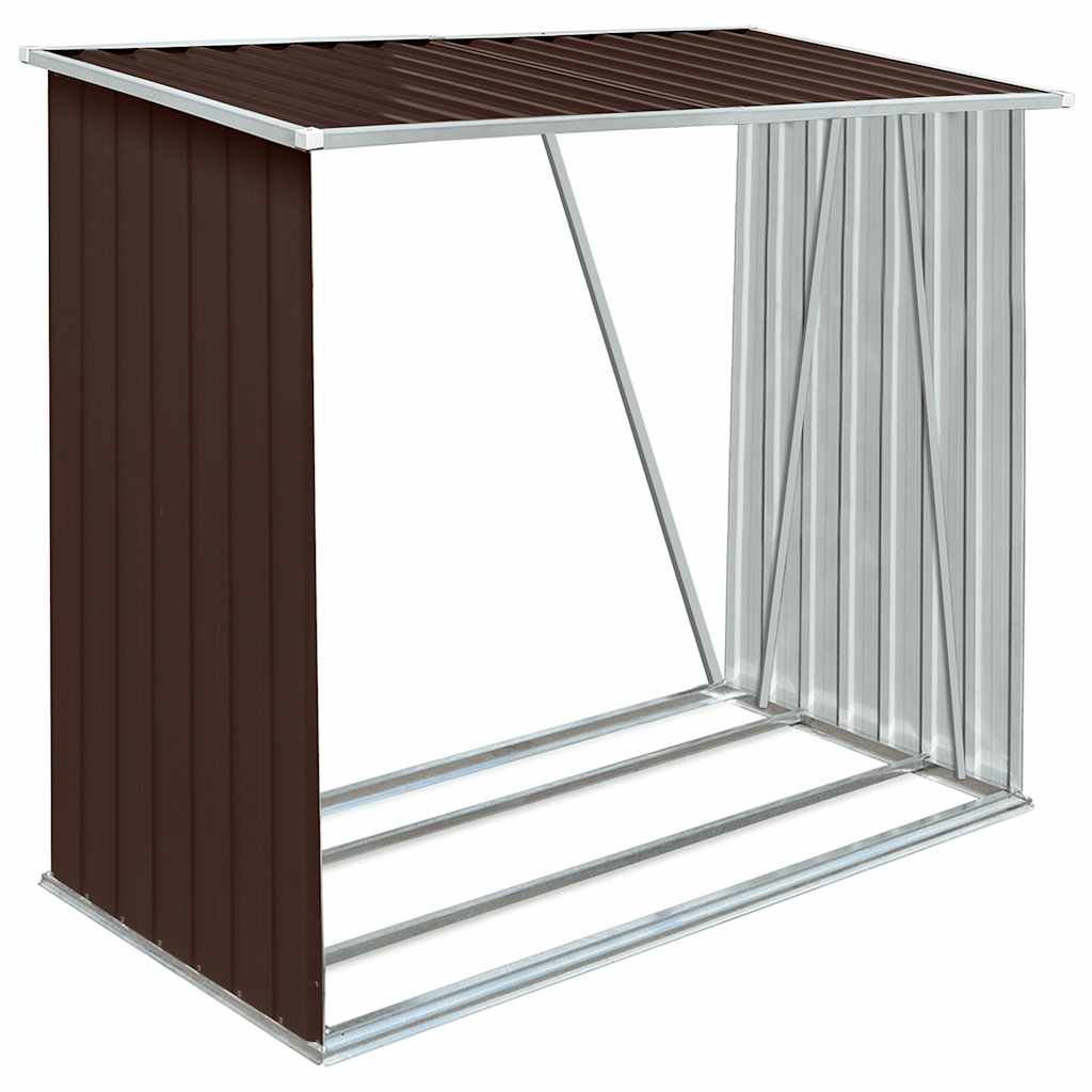 Vidaxx Brennholzschuppen 163x83x154 cm verzinkt Stahlbraun