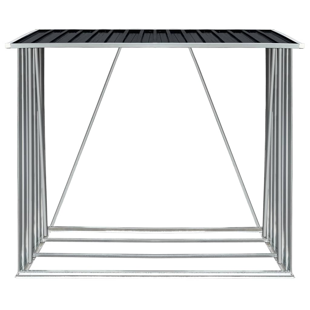 Vidaxl haardhoutschuur 163x83x154 cm gegalvaniseerd staal antraciet