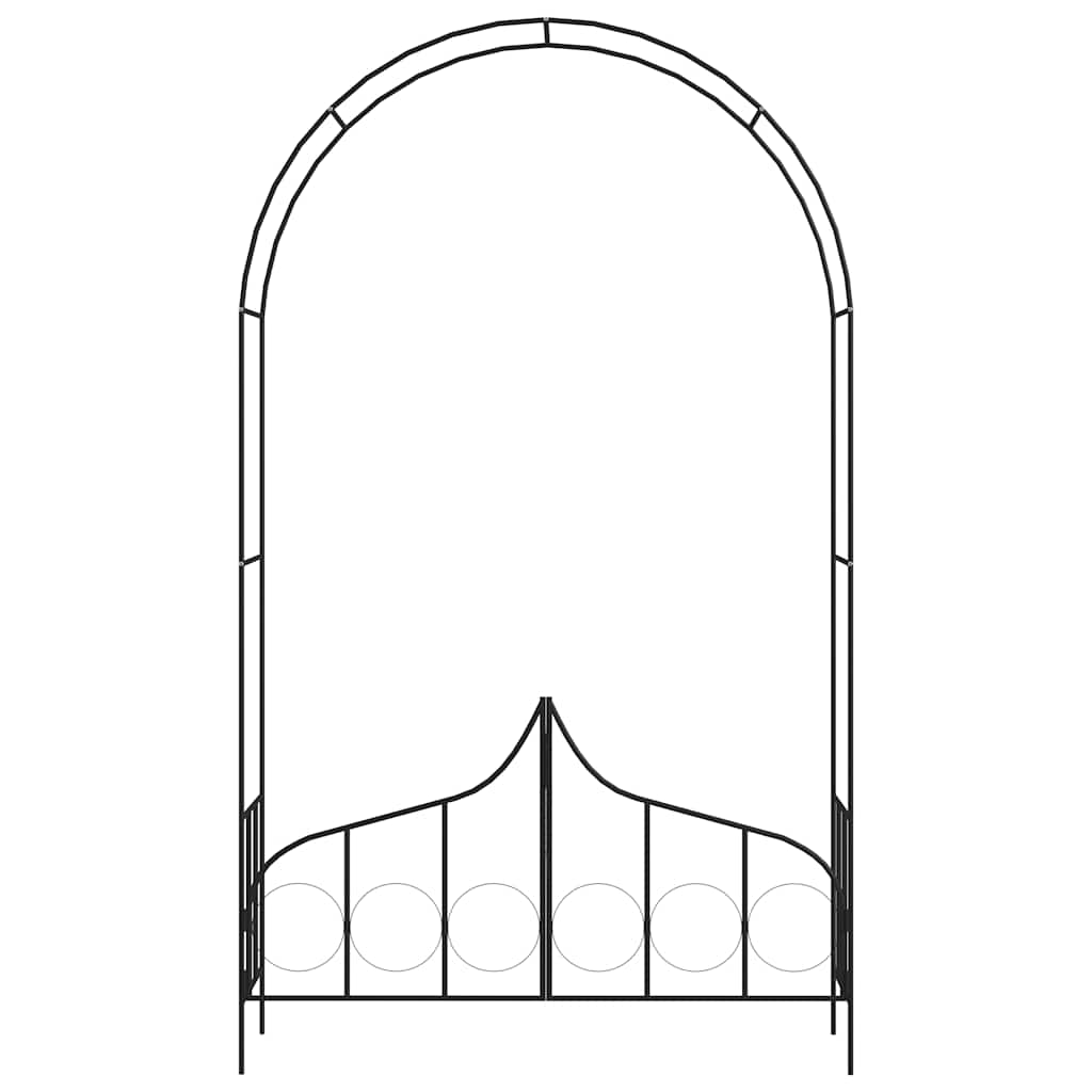 Vidaxl tuinboog met hek 138x40x238 cm ijzer zwart