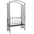 VidaXL Gartenbögen mit Sofa 128x50x207 cm Eisenschwarz