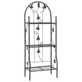 Vidaxl plantenrek 3-laags 52x28x128 cm ijzer zwart