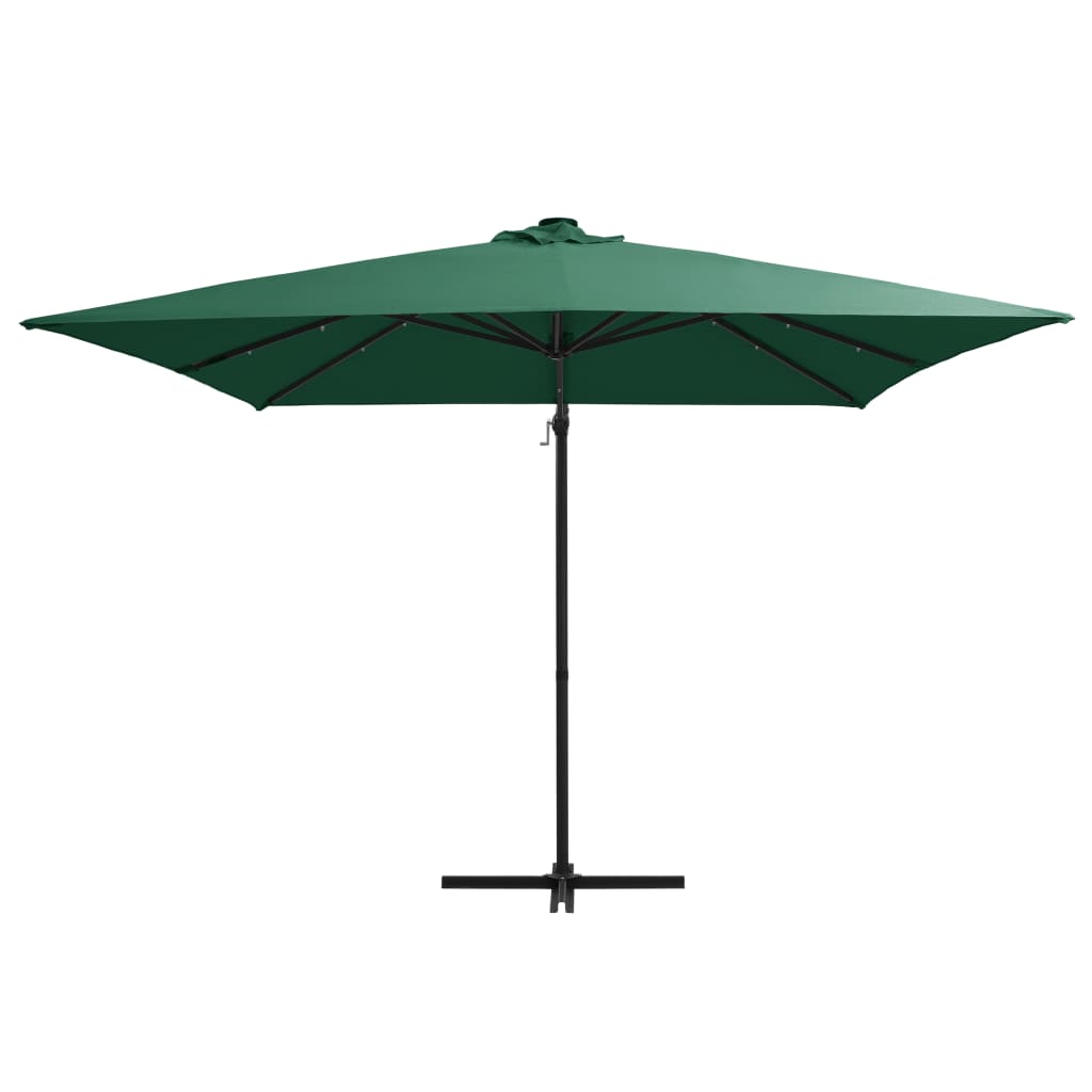 VidaXL - Sonnenschirm mit LED und Stahlpol 250x250 cm Grün