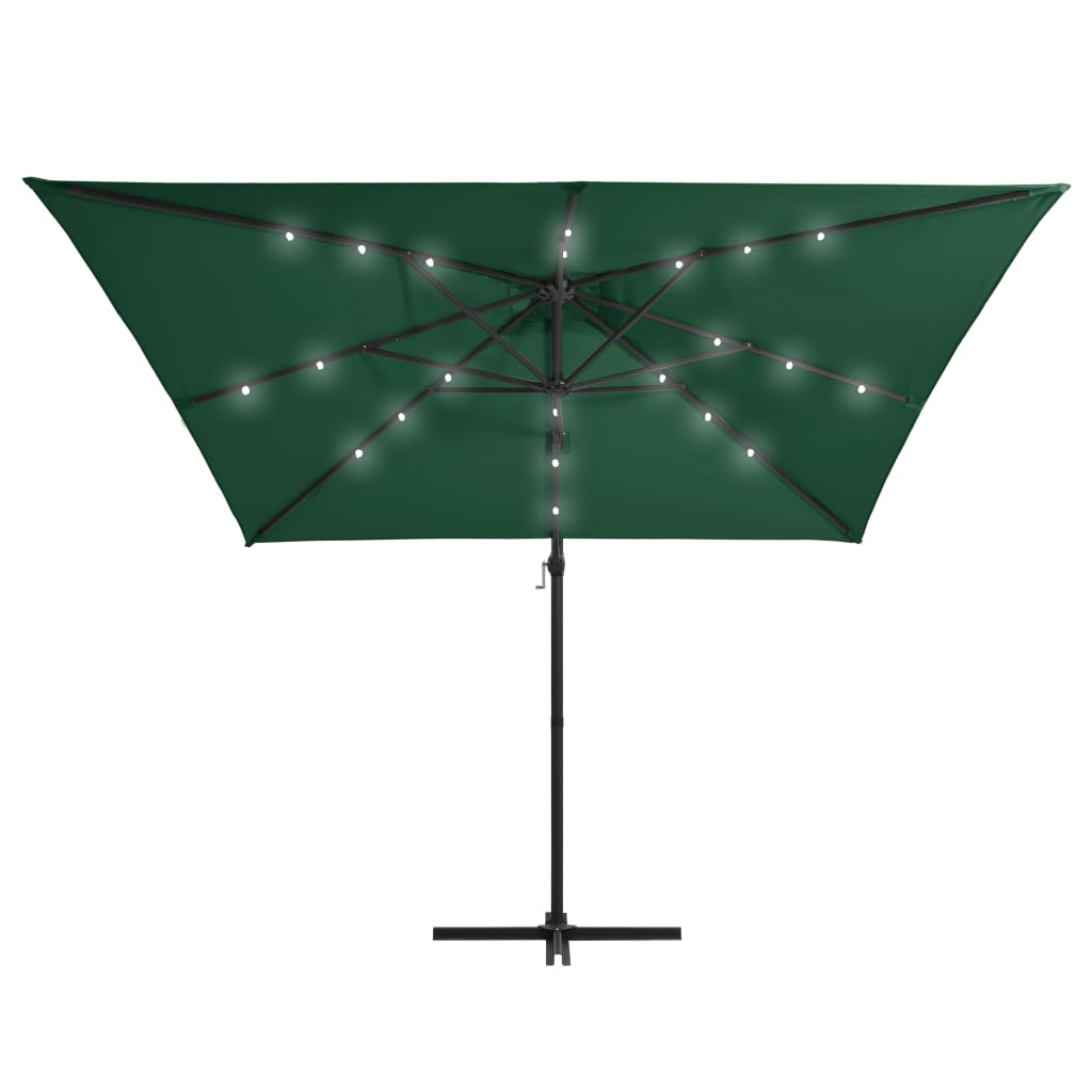 VidaXL - Sonnenschirm mit LED und Stahlpol 250x250 cm Grün