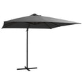 VidaXL - Sonnenschirm mit LED-Beleuchtung und Stahlpol 250x250 cm, Anthrazit