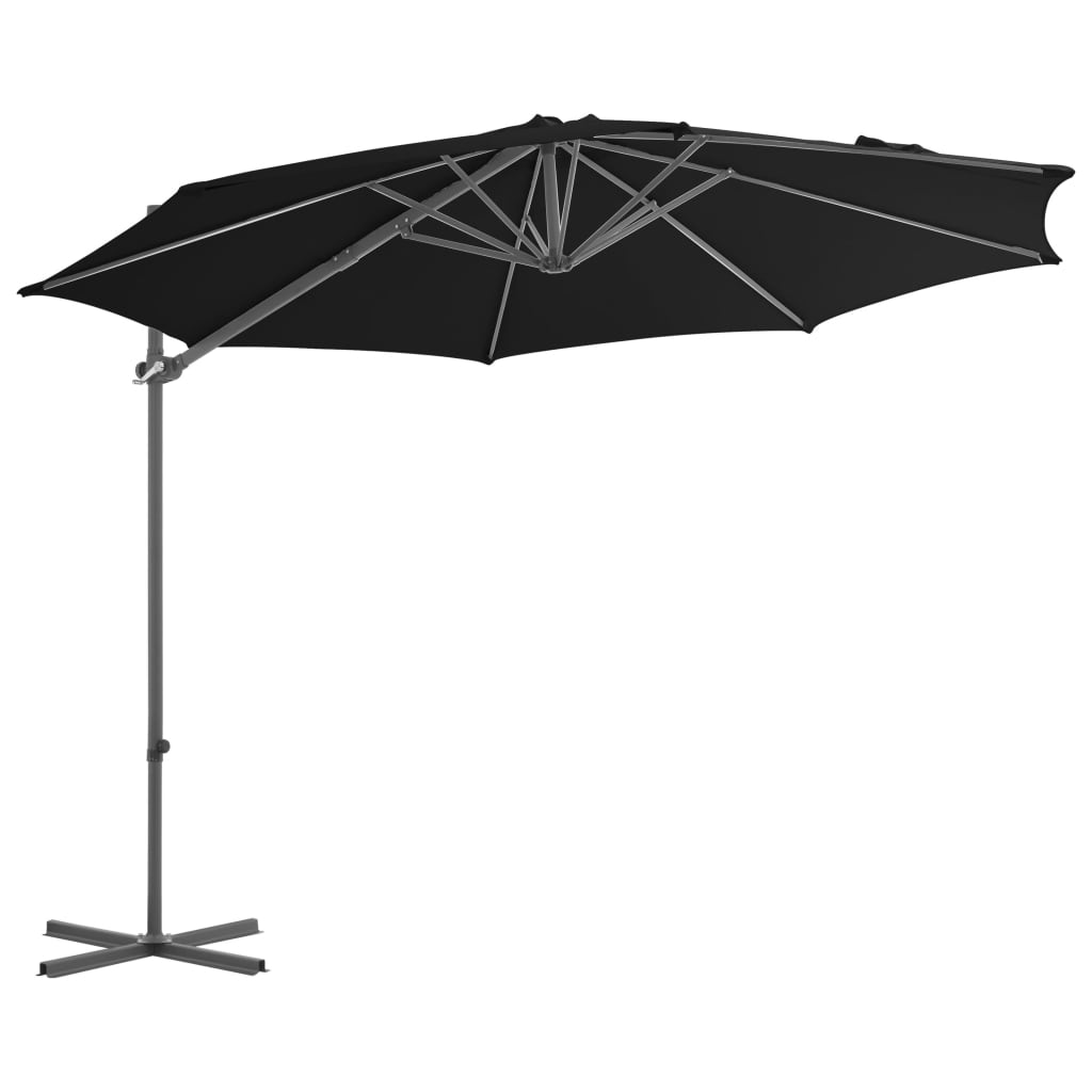 Vidaxl -Schwimmschirm mit Stahlpol 300 cm Schwarz