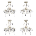 Vidaxl kroonluchters kristal 4 st elegant wit
