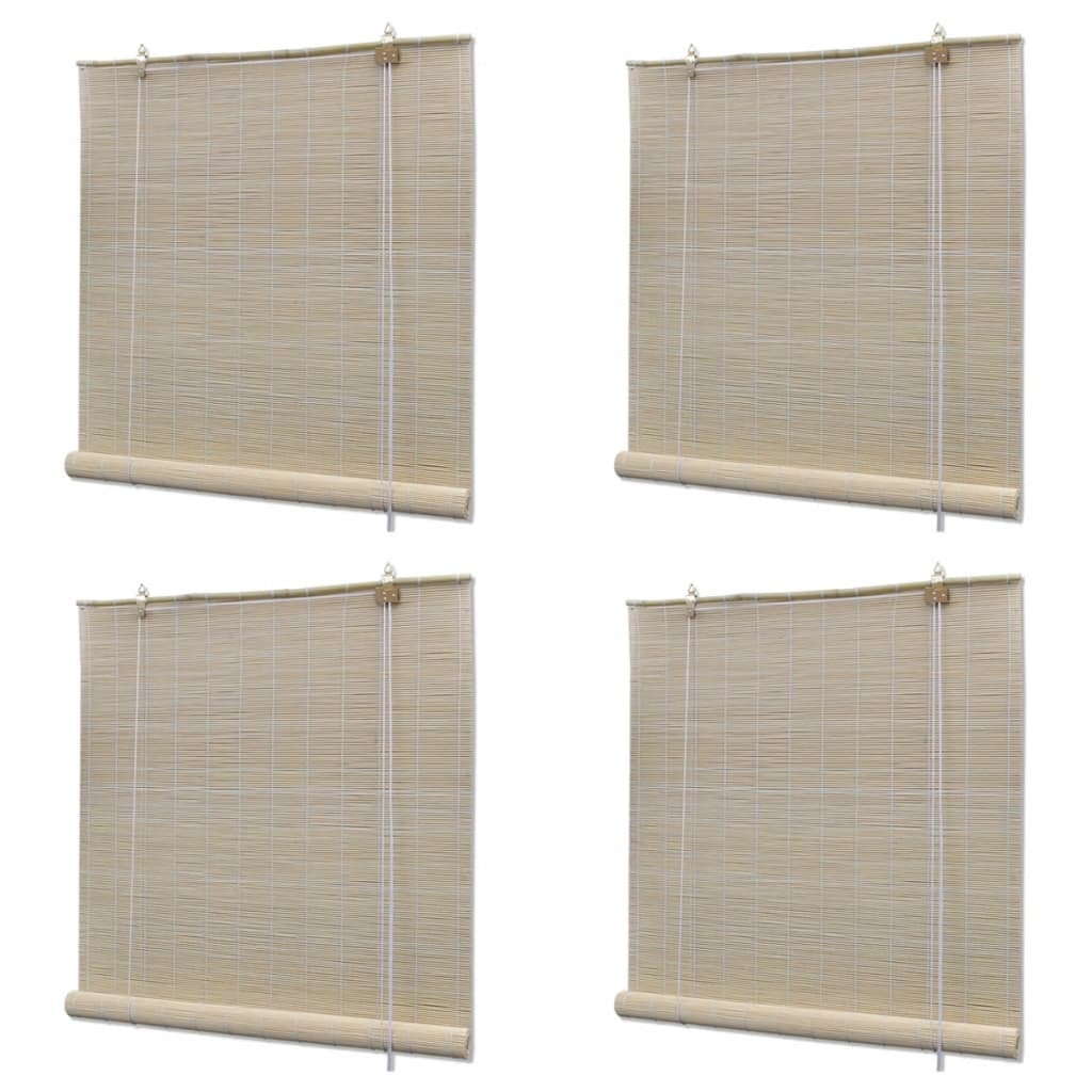 Vidaxl rolgordijnen 4 st 120x160 cm bamboe natuurlijk
