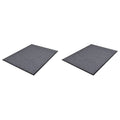 Vidaxl deurmatten 2 st 90x60 cm pvc grijs