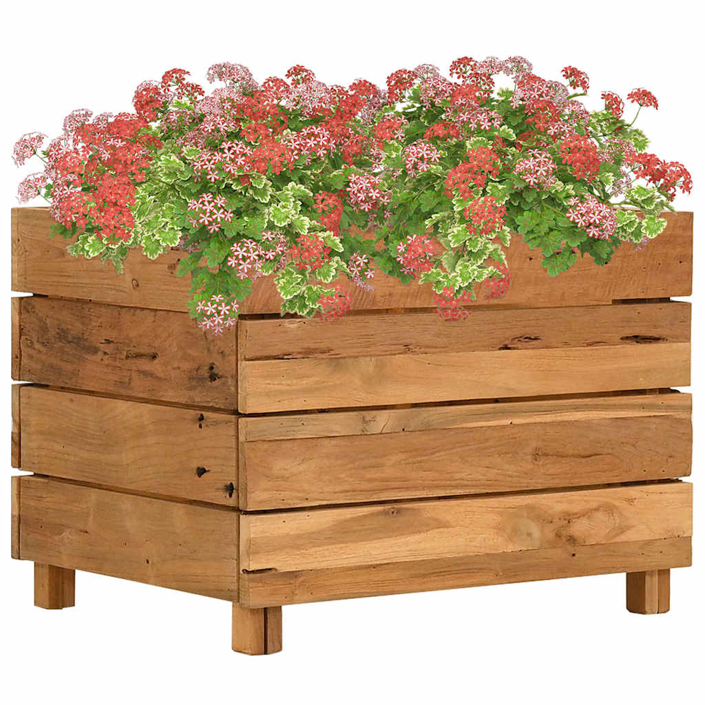 VIDAXL -Planzer erhoben 50 x 40 x 38 cm recyceltes Teakholz und Stahl