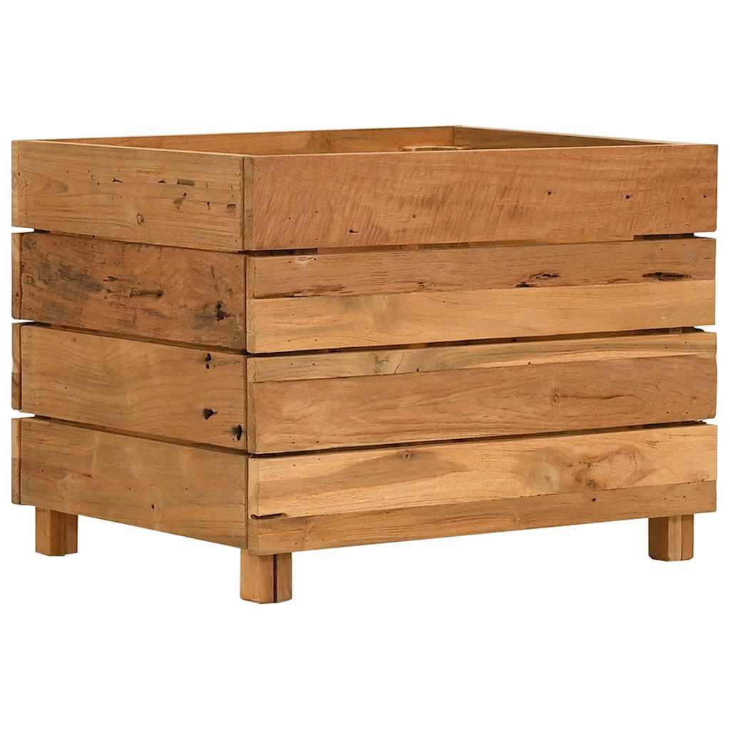 VIDAXL -Planzer erhoben 50 x 40 x 38 cm recyceltes Teakholz und Stahl