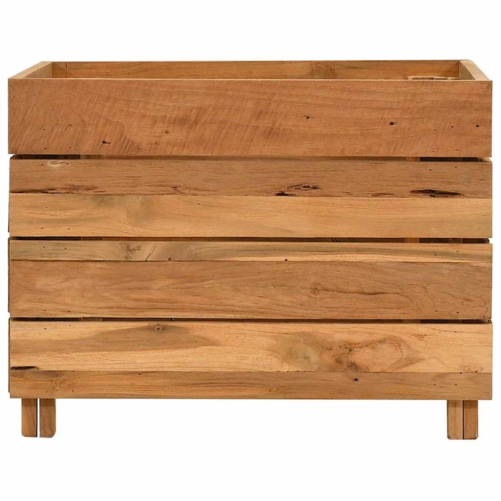 VIDAXL -Planzer erhoben 50 x 40 x 38 cm recyceltes Teakholz und Stahl