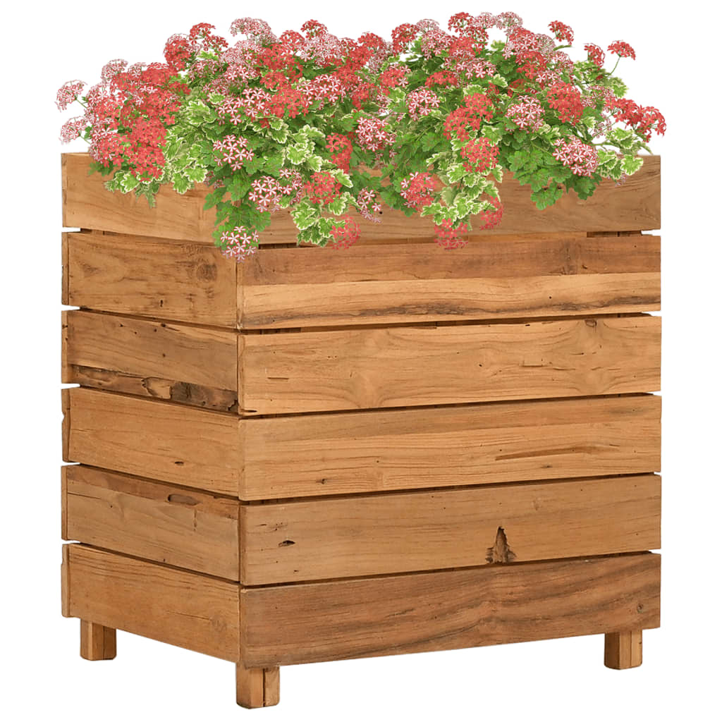 VIDAXL -Planzer erhoben 50 x 40 x 55 cm recyceltes Teakholz und Stahl