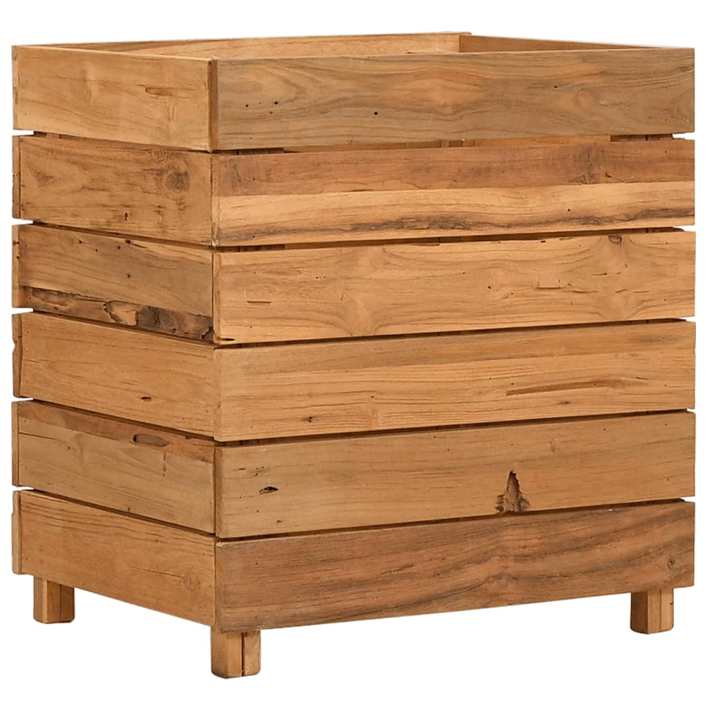 VIDAXL -Planzer erhoben 50 x 40 x 55 cm recyceltes Teakholz und Stahl