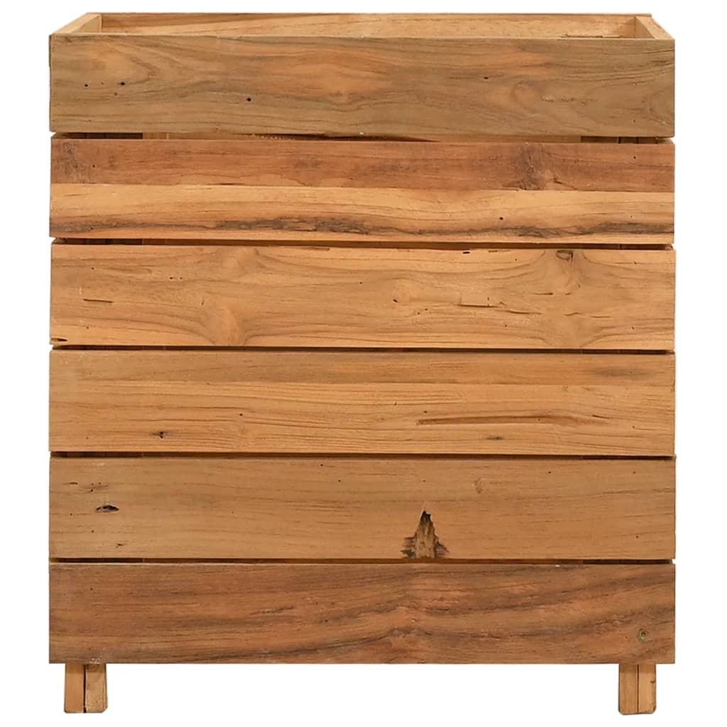 VIDAXL -Planzer erhoben 50 x 40 x 55 cm recyceltes Teakholz und Stahl