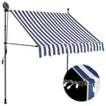 Vidaxl manuelle Markise mit LED 200 cm blau und weiß