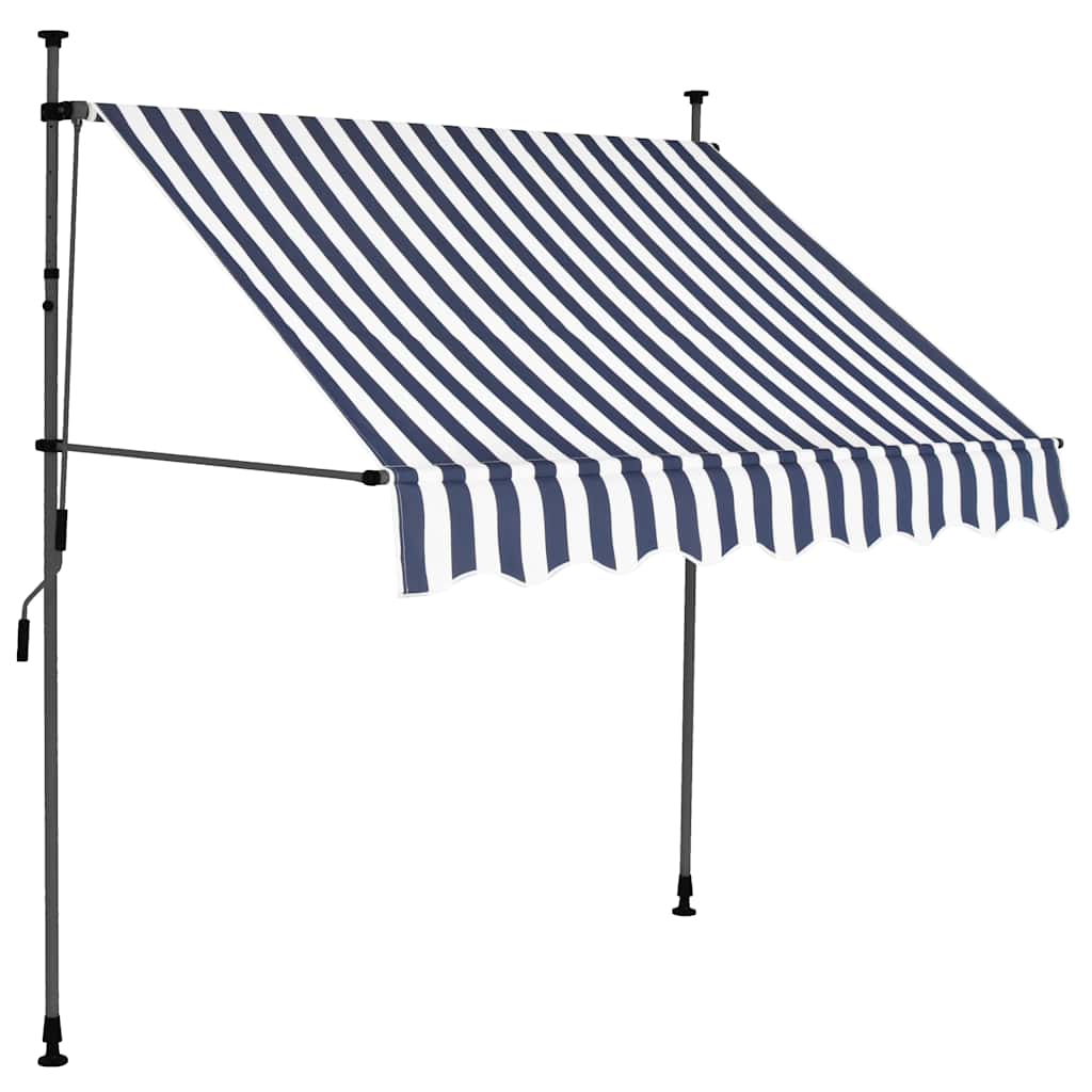 Vidaxl manuelle Markise mit LED 200 cm blau und weiß