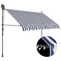 VidaXL Markise, hergestellt mit LED 250 cm blau und weiß