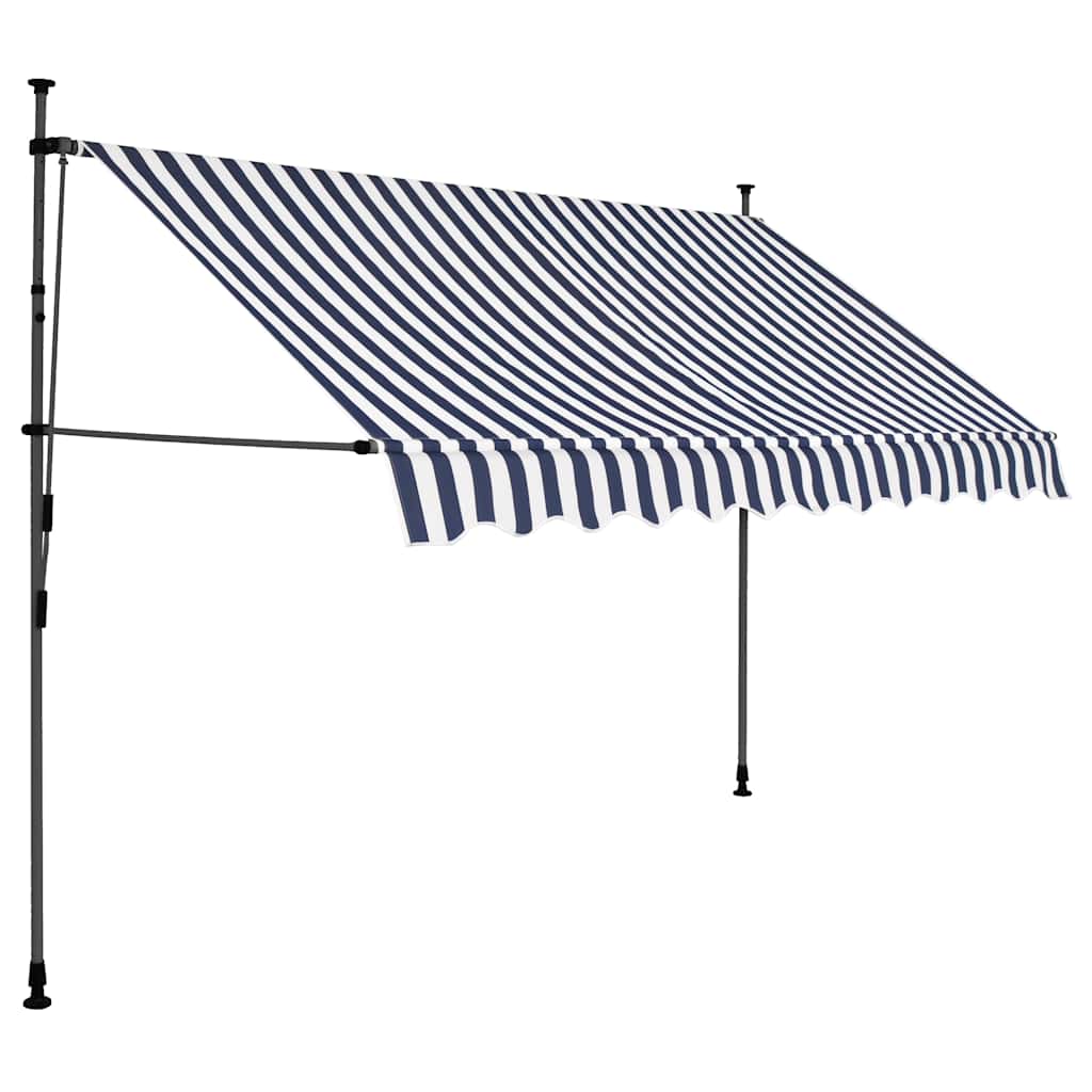 VidaXL Markise, hergestellt mit LED 250 cm blau und weiß