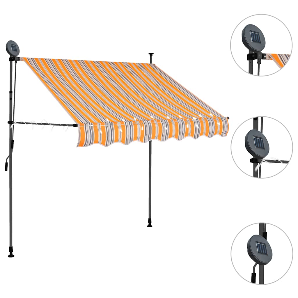 Vidaxl Markise mit LED 100 cm gelb und blau – Bedienungsanleitung