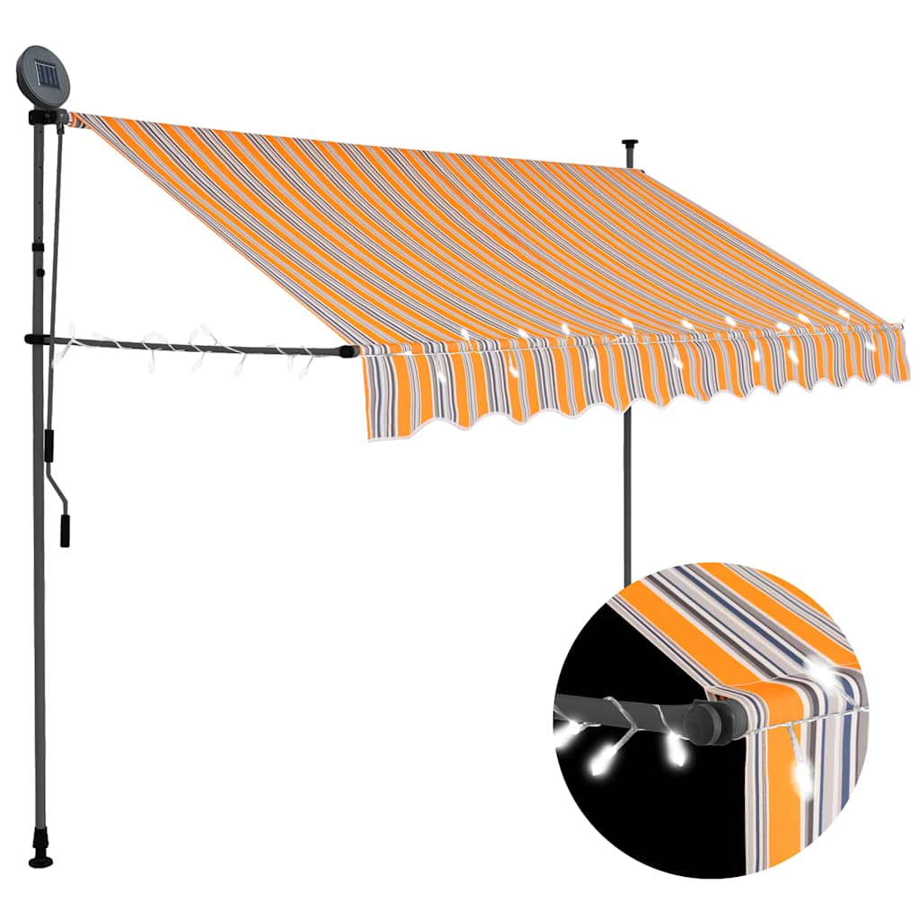 Vidaxl Markise mit LED 250 cm gelb und blau – Bedienungsanleitung