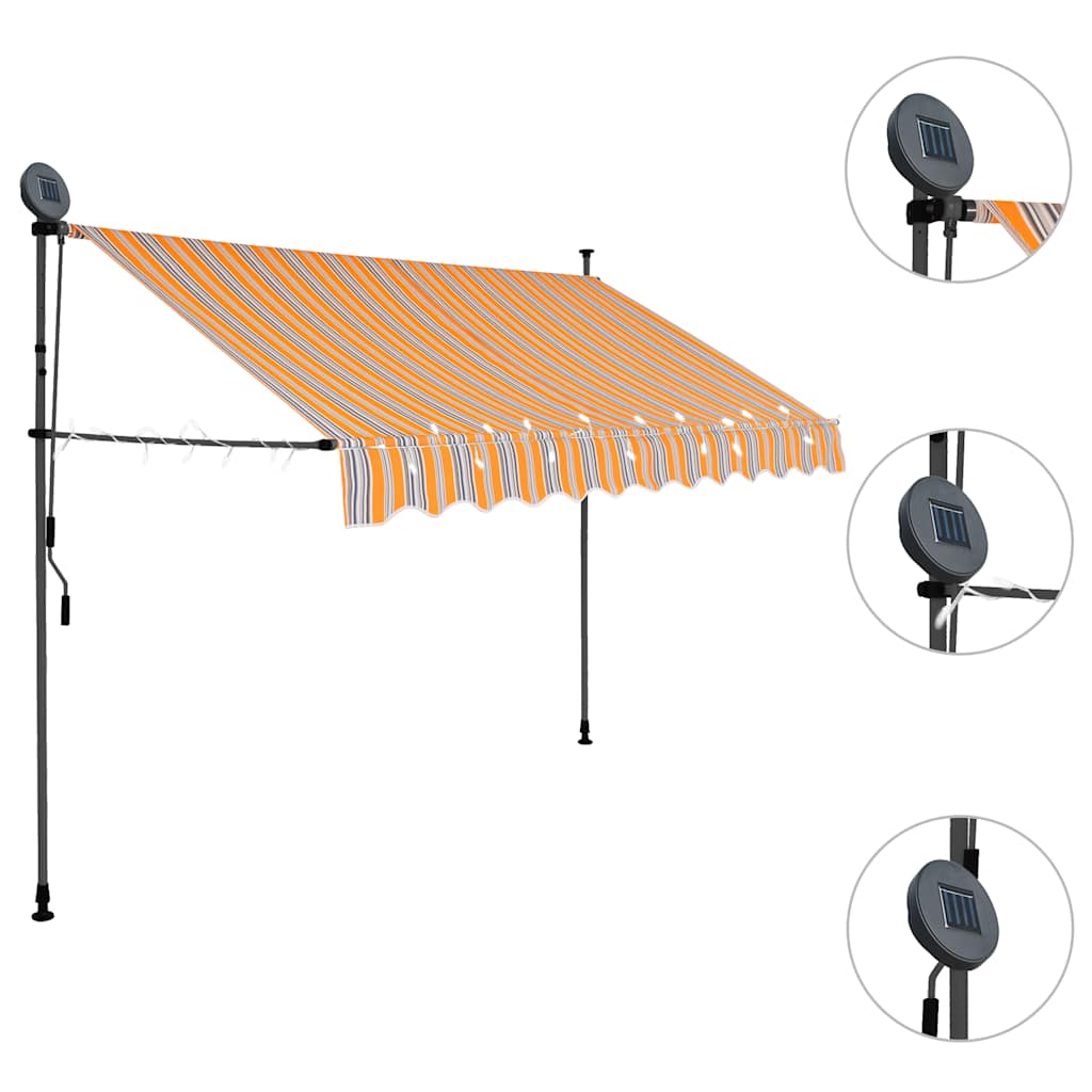 Vidaxl Markise mit LED 250 cm gelb und blau – Bedienungsanleitung