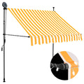Vidaxx Markise, manuell, mit LED-Beleuchtung, 100 cm, weiß und orange