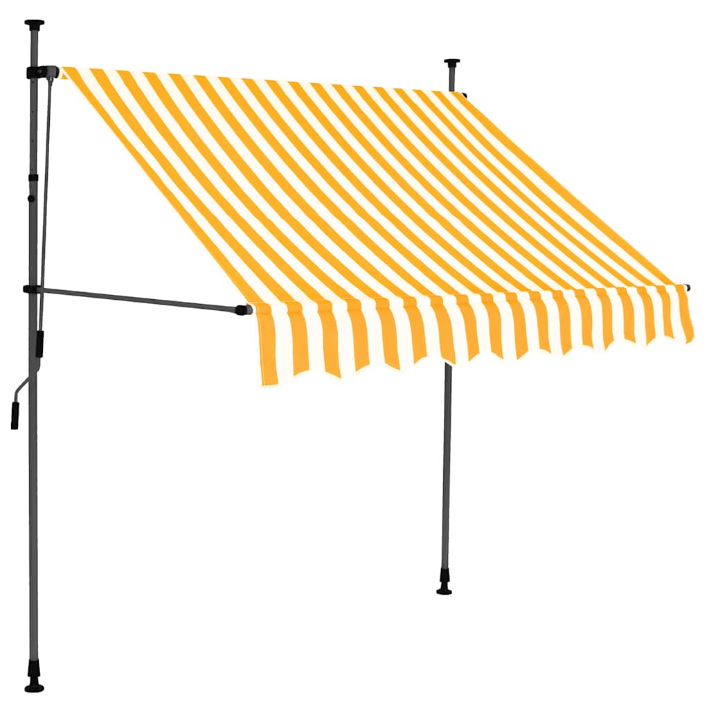 Vidaxx Markise, manuell, mit LED-Beleuchtung, 100 cm, weiß und orange