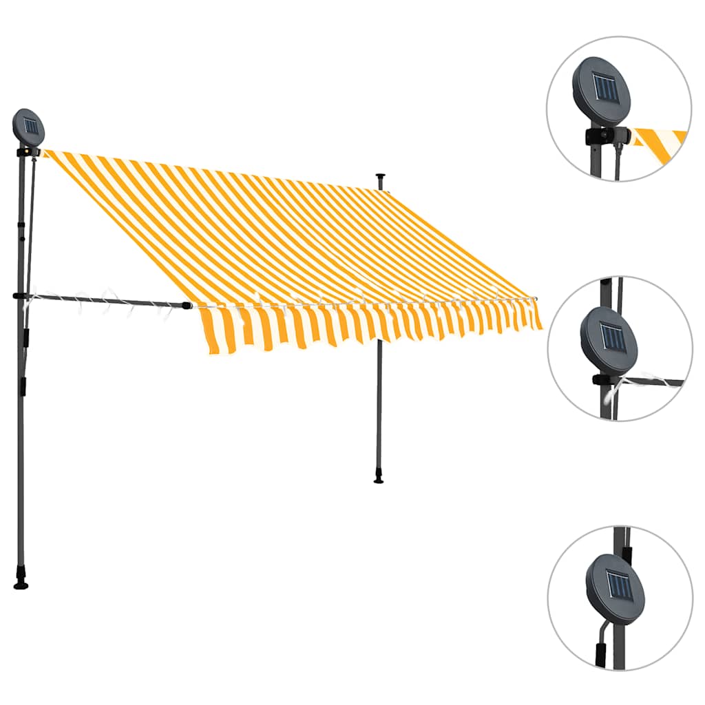 Vidaxl Markise mit LED 300 cm Weiß und Orange hergestellt
