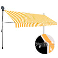 VidaXL Markise, manuell, mit LED, 400 cm, weiß und orange