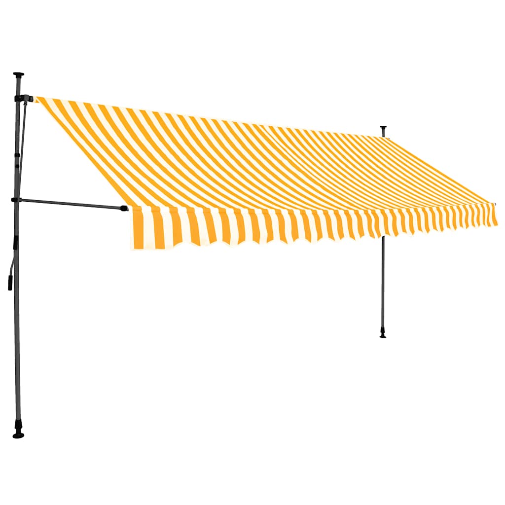 VidaXL Markise, manuell, mit LED, 400 cm, weiß und orange