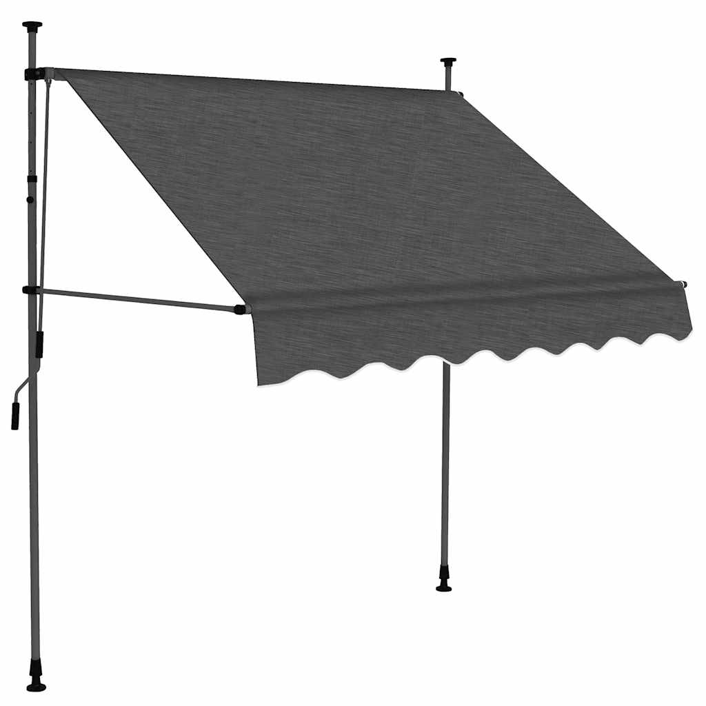 Vidaxx Markise mit LED -100 cm -Anthrazit -Farbig, manuell erweiterbar
