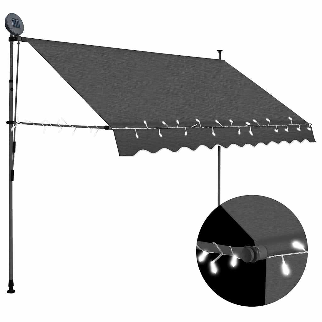 Vidaxx Markise mit LED-Beleuchtung und 300 cm anthrazitfarbenem Licht