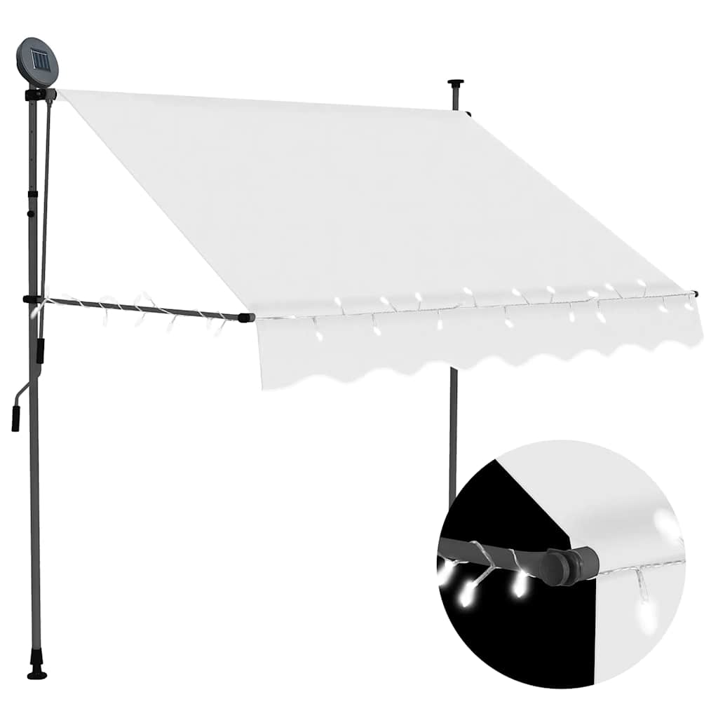 VidaXL Markise mit LED, 150 cm, cremefarben lackiert