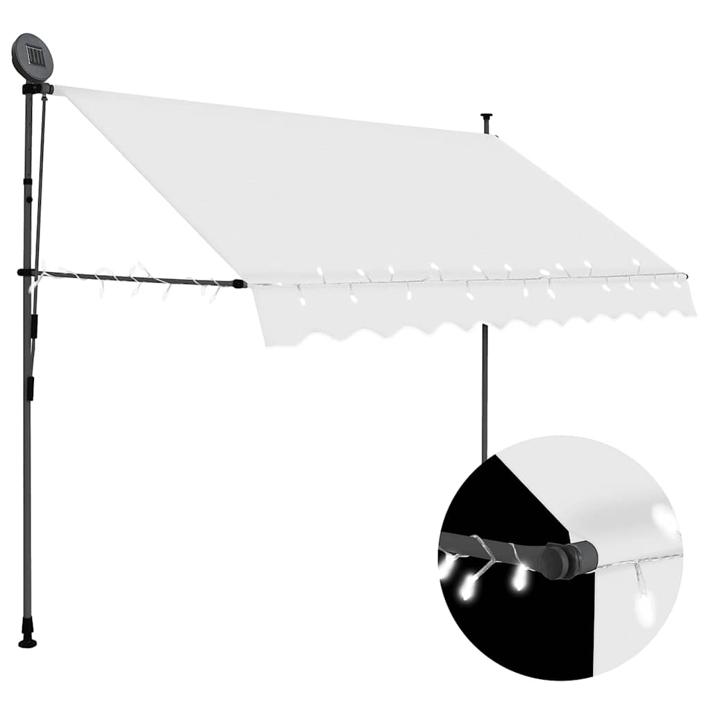 Vidaxx Markise mit LED 250 cm cremefarben lackiert