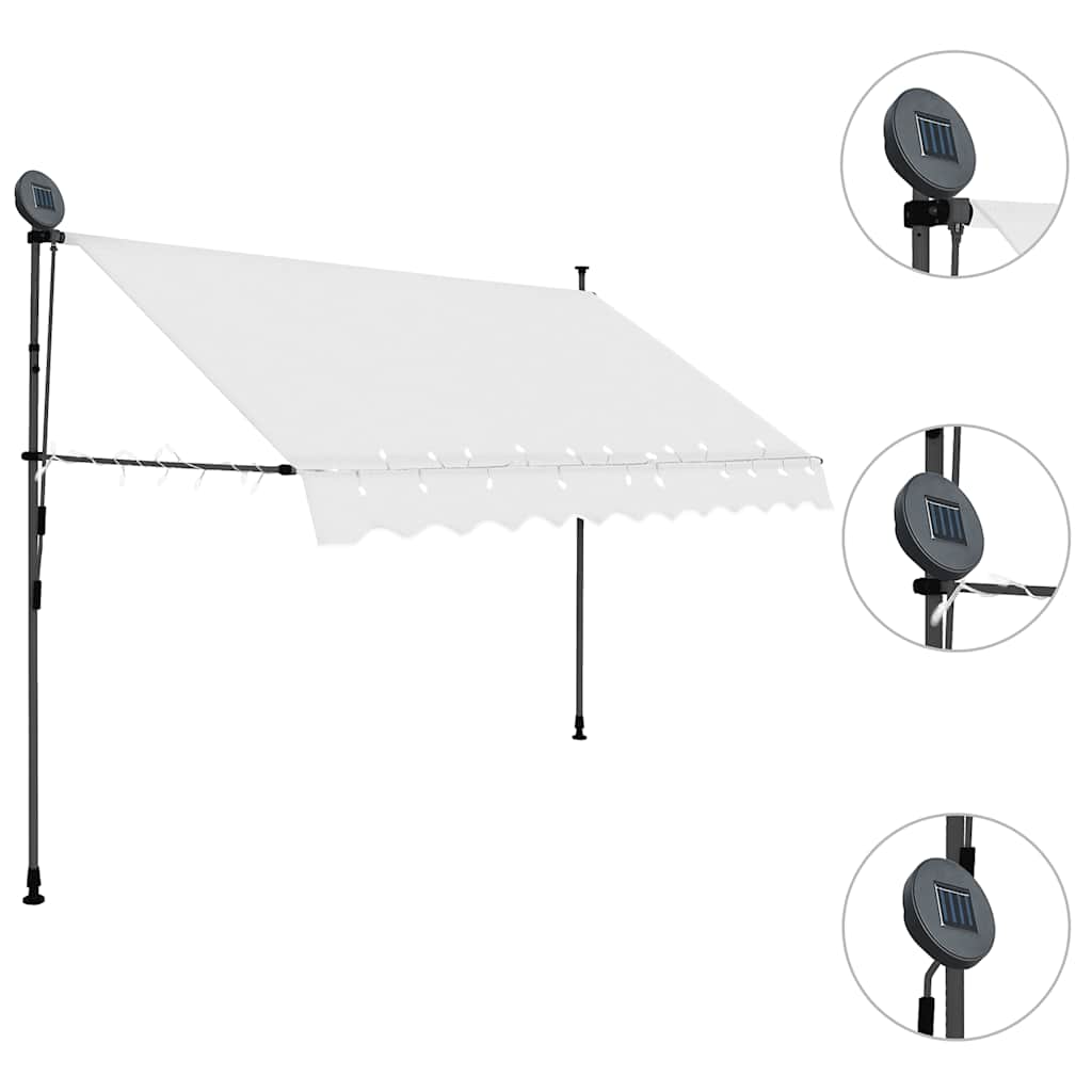 Vidaxx Markise mit LED 250 cm cremefarben lackiert