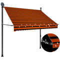 Vidaxx Markise, manuell, mit LED, 200 cm, orange und braun