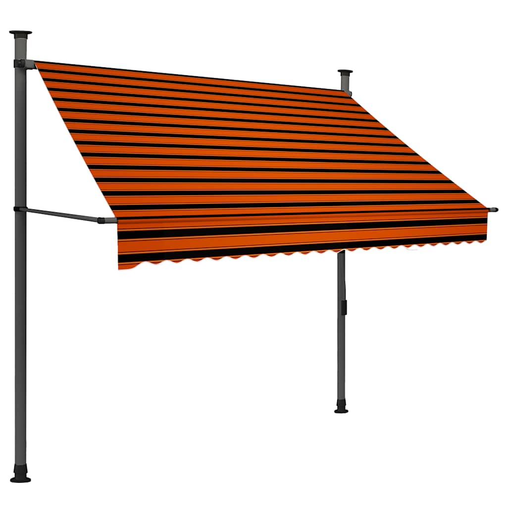 Vidaxx Markise, manuell, mit LED, 200 cm, orange und braun