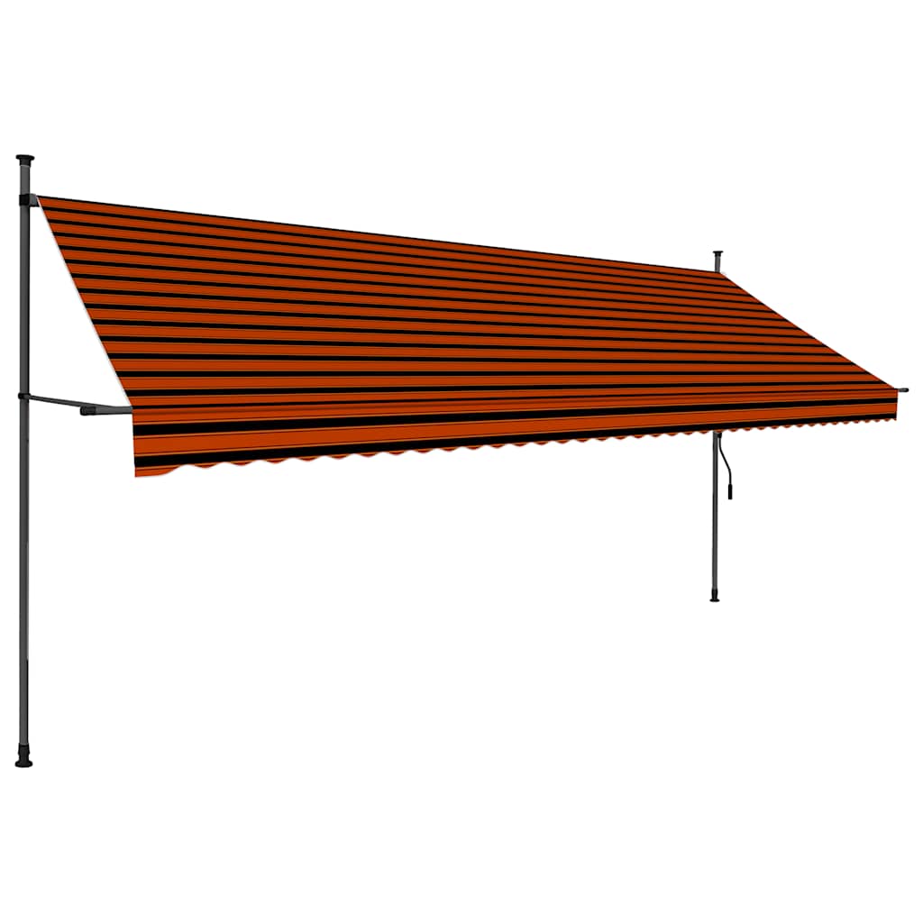 Vidaxx Markise, manuell, mit LED, 400 cm, Orange und Braun