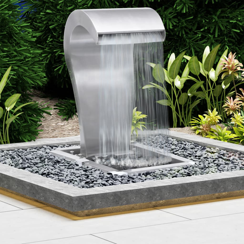 Vidaxx Garten Wasserfall 52,4 x 34,2 x 82 cm Edelstahl Silberfarbe