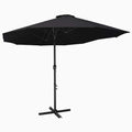 VidaXL - Sonnenschirm mit Aluminiumstange 460x270 cm Schwarz