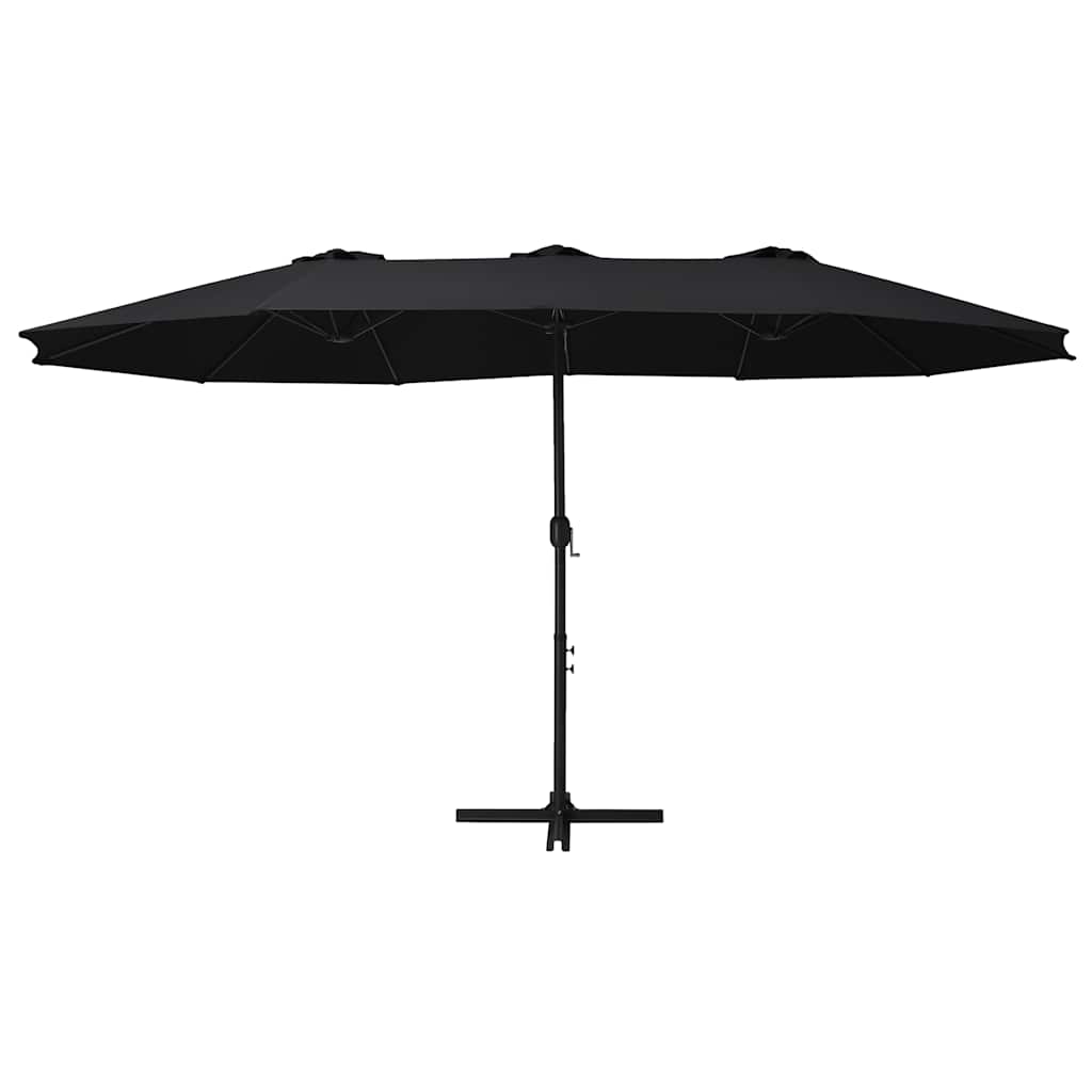 VidaXL - Sonnenschirm mit Aluminiumstange 460x270 cm Schwarz