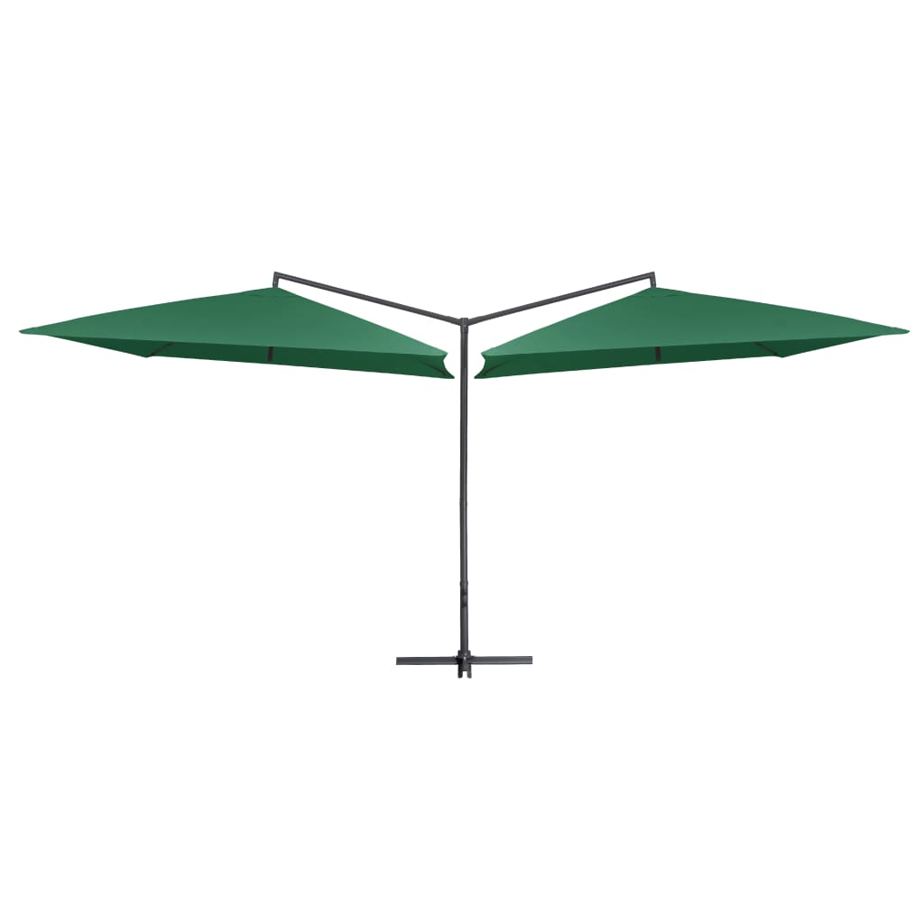 VidaXL Sonnenschirm Doppel mit Stahlstange 250x250 cm Grün