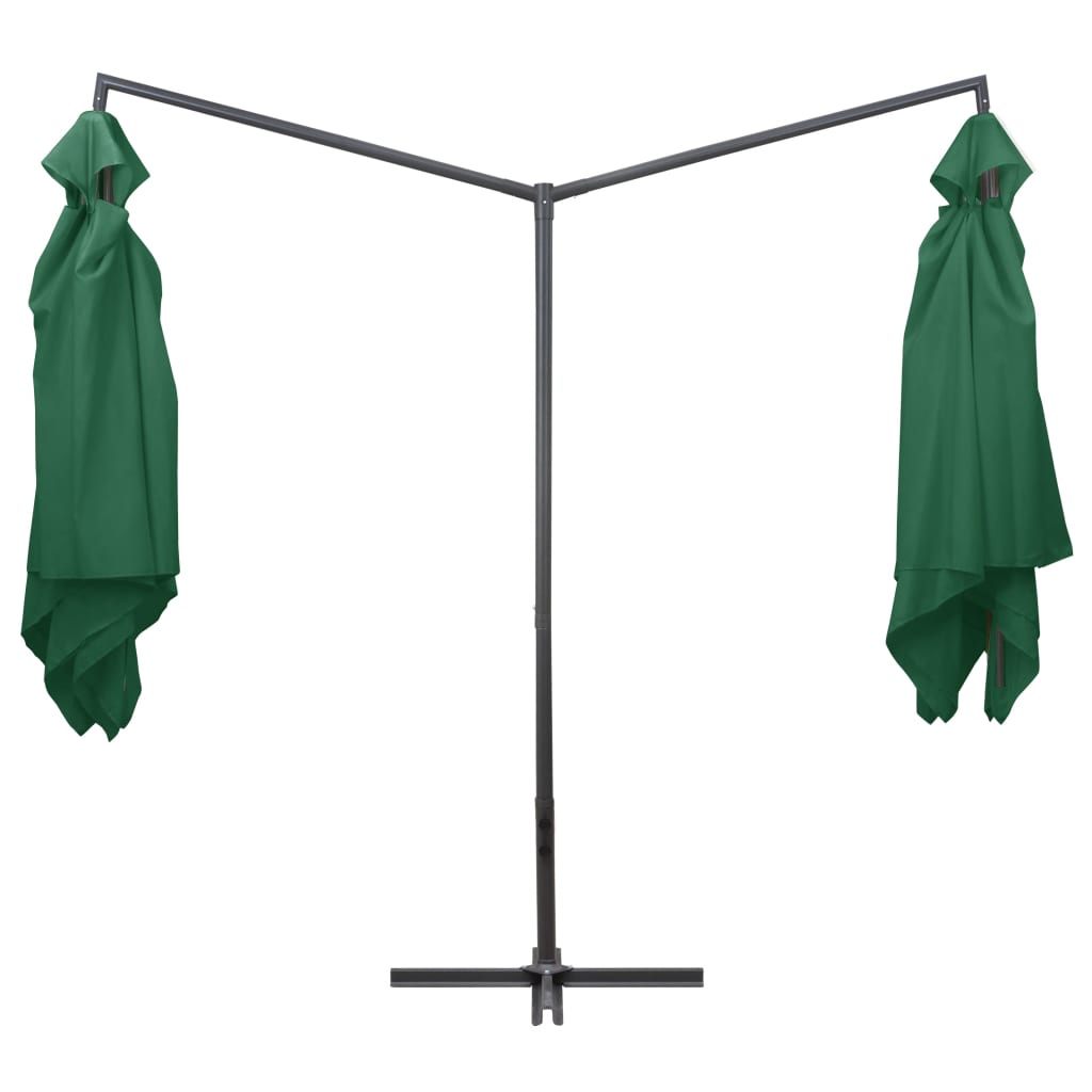 VidaXL Sonnenschirm Doppel mit Stahlstange 250x250 cm Grün