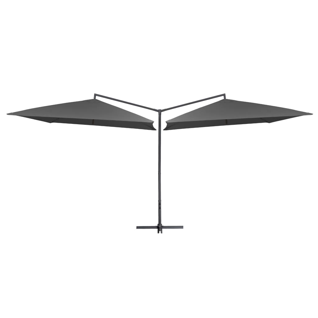 VidaXL Sonnenschirm Doppel mit Stahlstange 250x250 cm Anthrazit