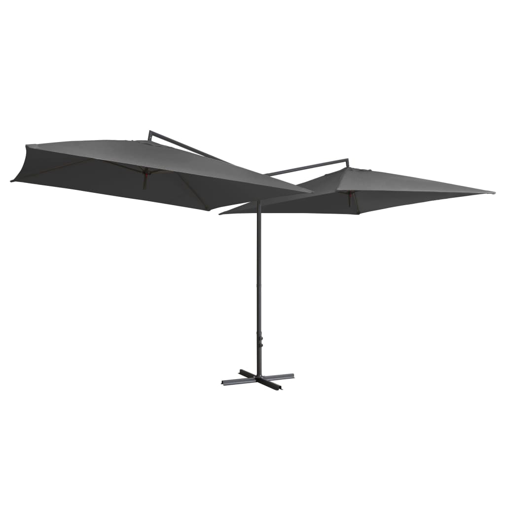 VidaXL Sonnenschirm Doppel mit Stahlstange 250x250 cm Anthrazit