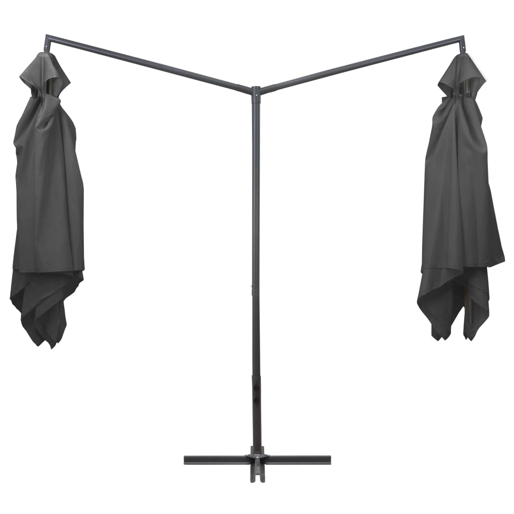VidaXL Sonnenschirm Doppel mit Stahlstange 250x250 cm Anthrazit