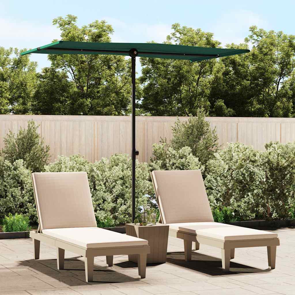 VidaXL Sonnenschirm mit Aluminiumstange 180x110 cm grün